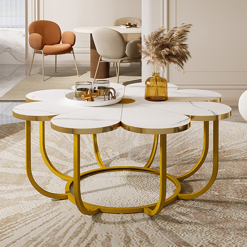 AVM DESIGN ROOM FLOWER　リング　14号 Mercer41 Behrett Flower-Shaped Coffee Table & Reviews | Wayfair